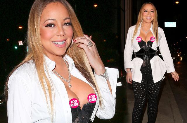 Wardrobe Malfunction! Mariah Carey Suffers From Embarrassing Boob Spill  After Raunchy PDA Session With James Packer — See The Nip Slip Pics!