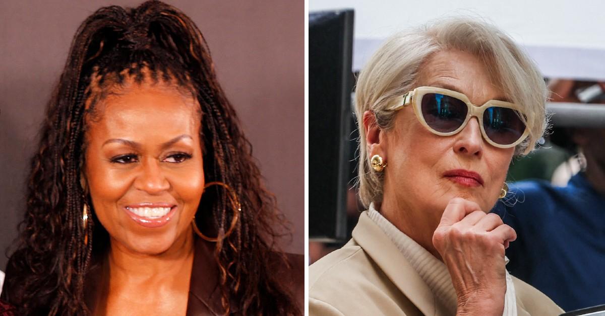 Photo of Michelle Obama and Miranda Priestly