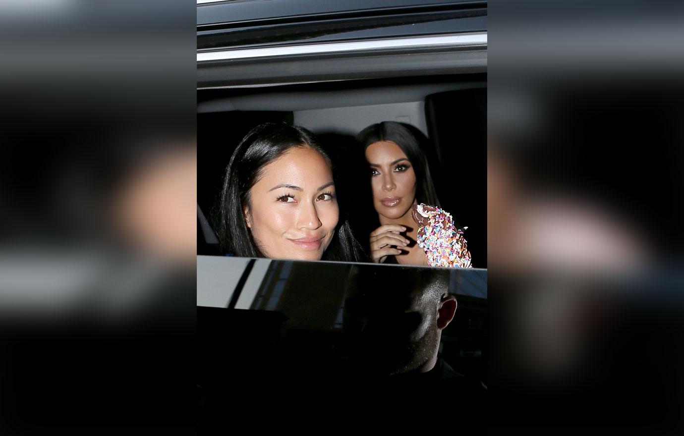 Kim Kardashian Gets Ice Cream Treat After Being A Make Up Model