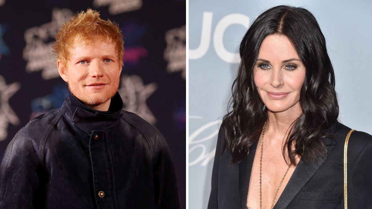 Ed Sheeran said he regularly stays at Courtney Cox's home in Los Angeles after first visiting for a party.