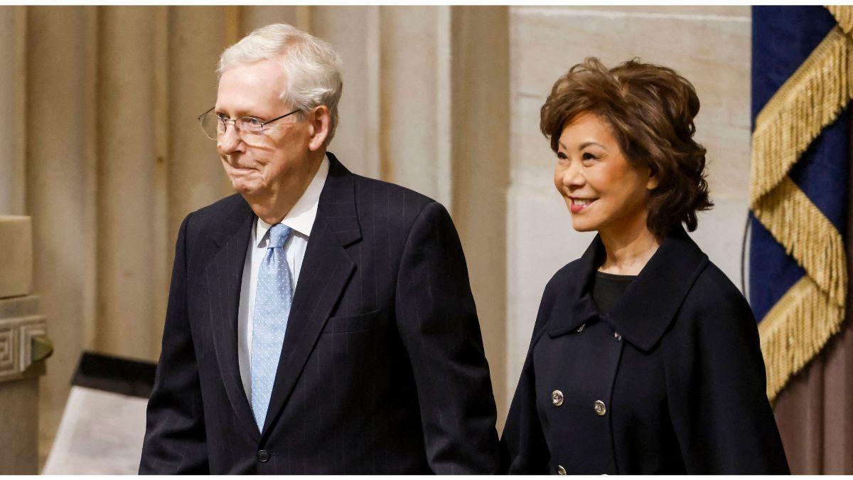 image of Elaine Chao's outfit drew attention after observers claimed she appeared to be wearing the same blouse seen in photos taken 10 days earlier.