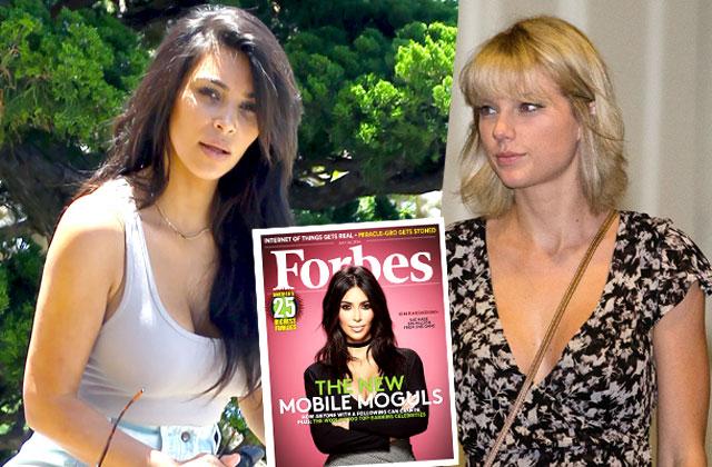 //Kim Kardashian Taylor Swift Forbes Cover Feud Revenge pp