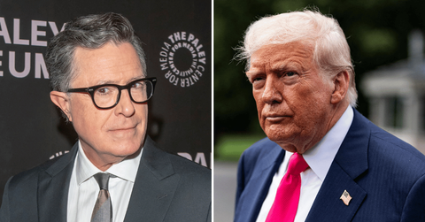 Photo of Stephen Colbert, Donald Trump