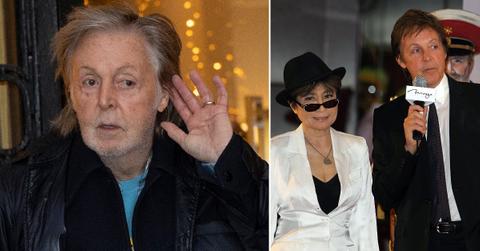 Composite photo of Paul McCartney and Yoko Ono with John Lennon
