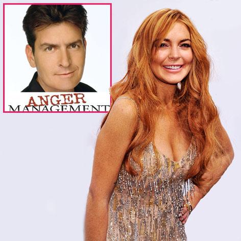 //lindsay lohan charlie sheen anger management getty