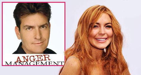 //lindsay lohan charlie sheen anger management getty
