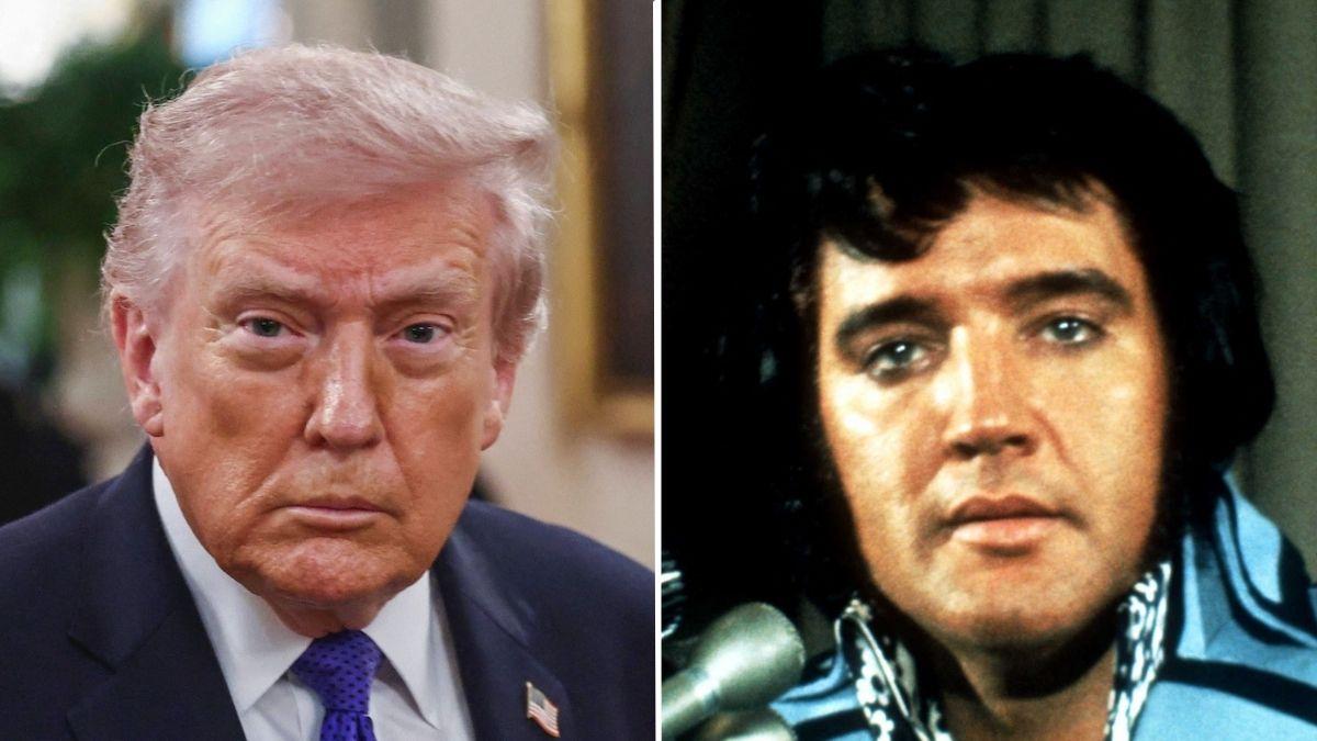 Photo of Donald Trump, Elvis Presley