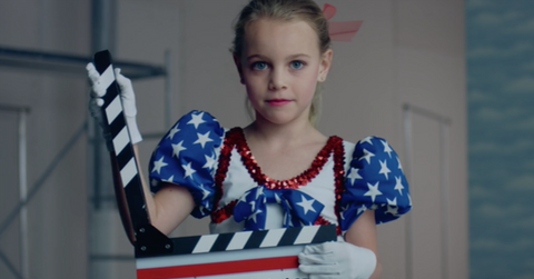 One of the child actors that auditioned for a JonBenet movie struck a pose.