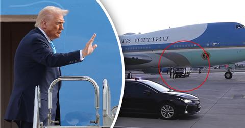 President Trump reportedly slipped away from Air Force One in a catering truck.