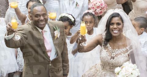 Omarosa Manigault Wedding Ceremony Pink Dress Diamonds PHOTO ALT