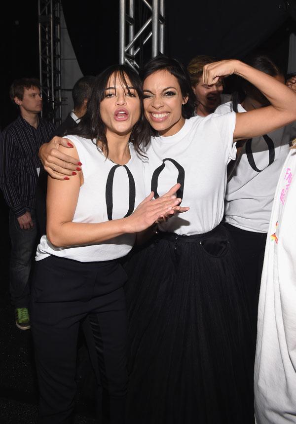 //Michelle Rodriguez and Rosario Dawson Relief Fashion Show