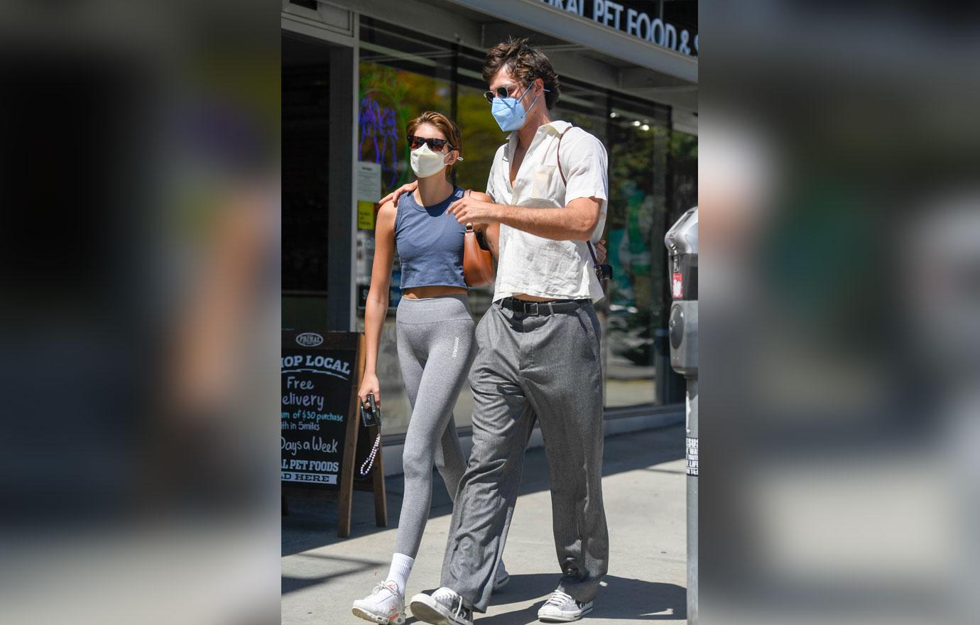 Kaia Gerber and Jacob Elordi Wear Matching Masks