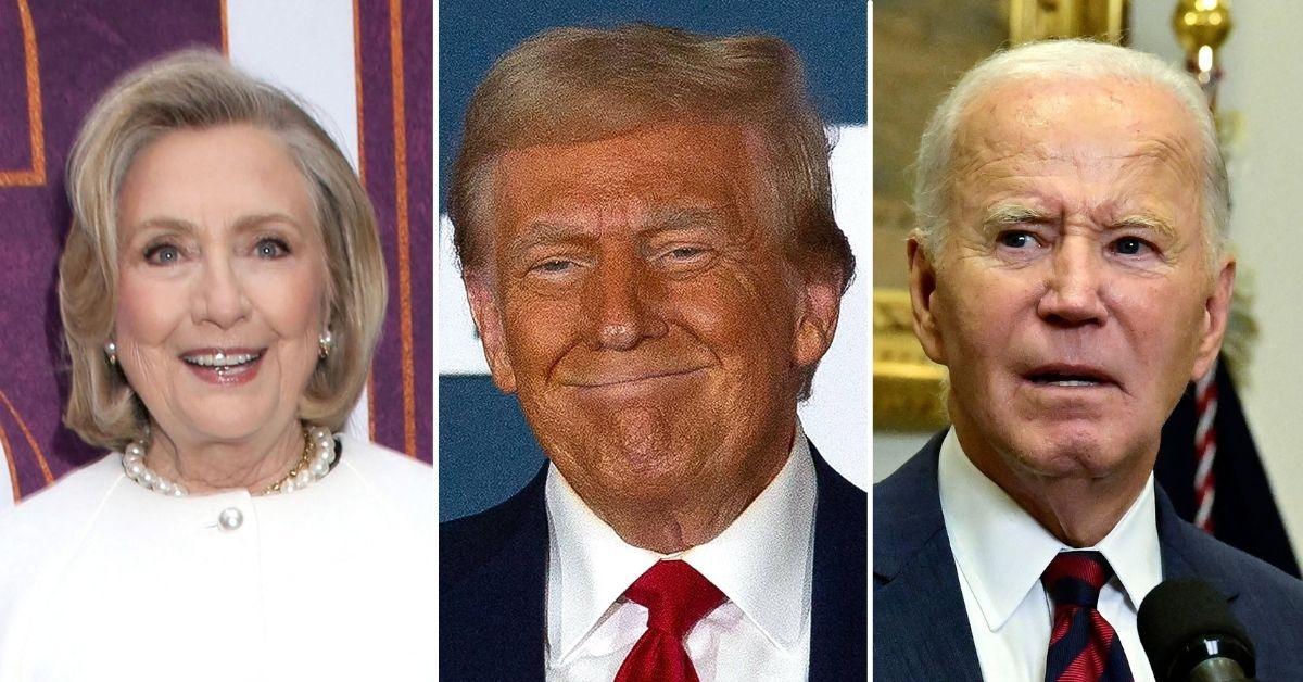 Composite photos of Hillary Clinton, Donald Trump and Joe Biden