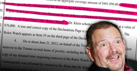 //doctor arnie klein restraining order for rolex pp sl