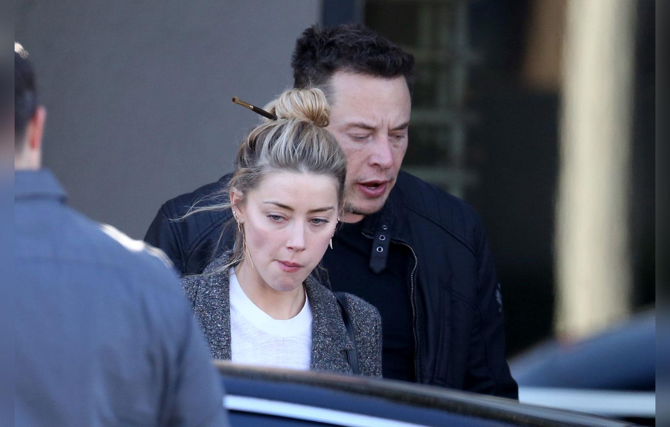 Amber Heard Kisses Elon Musk