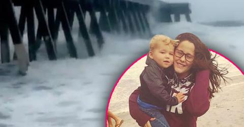 //jenelle evans bring son to beach hurricane teen mom pp