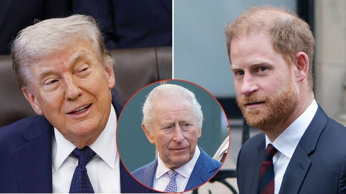 picture of Donald Trump, King Charles and Prince Harry