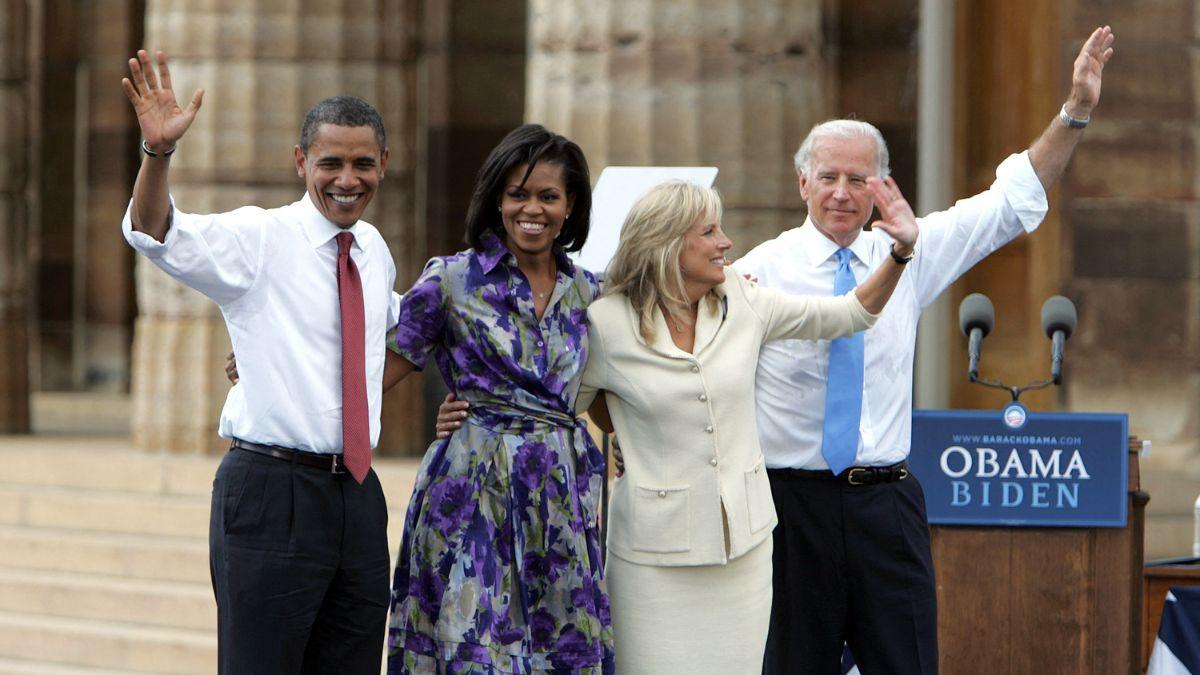 Photo of Joe Biden, Jill Biden, Barack Obama, Michelle Obama