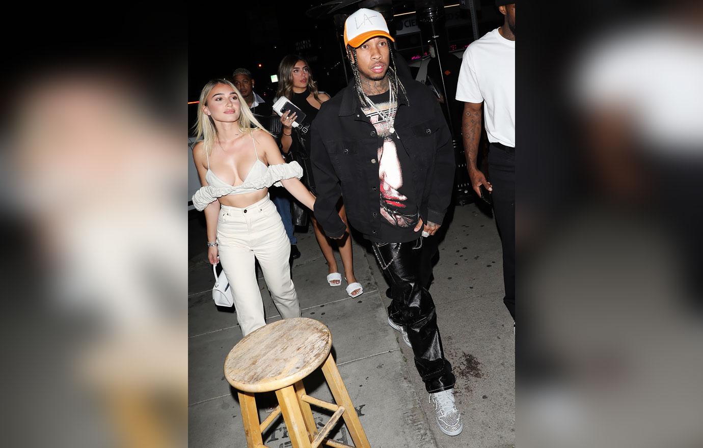 tyga arrives police station questions alleged assault ex girlfriend camaryn swanson black eye r