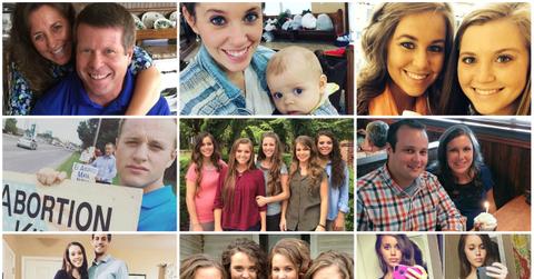 a collage of photos of the Duggar family exploring their Snapchat accounts and social media presence