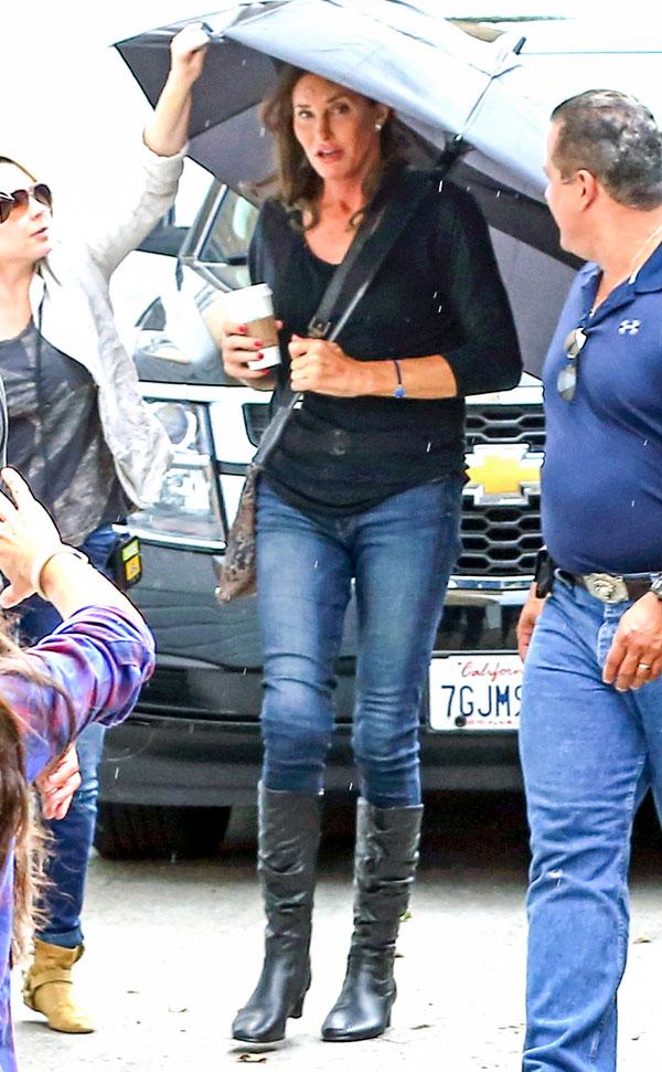 Caitlyn Jenner Walking In The Rain