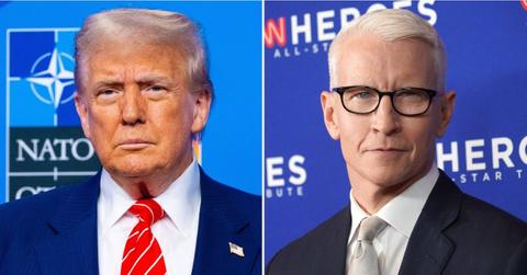 Split photo of Donald Trump, Anderson Cooper