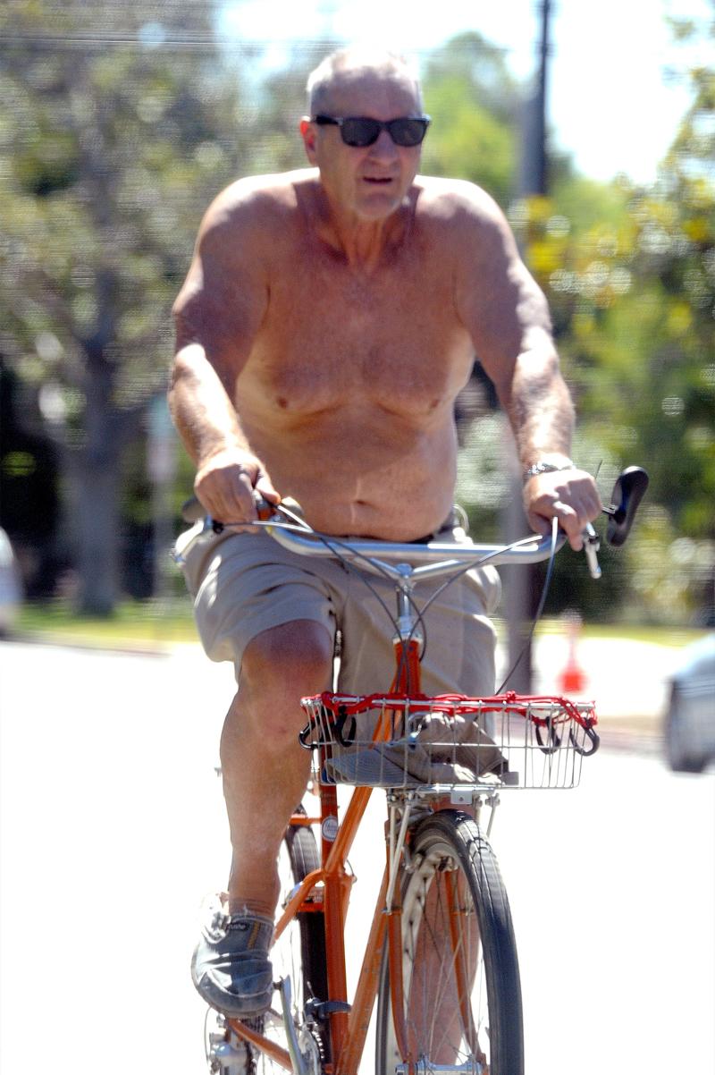 //ed o neill shirtless weight bike ride