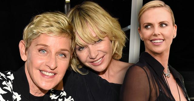 //ellen de generes and charlize theron in showdown over portia de rossi pp