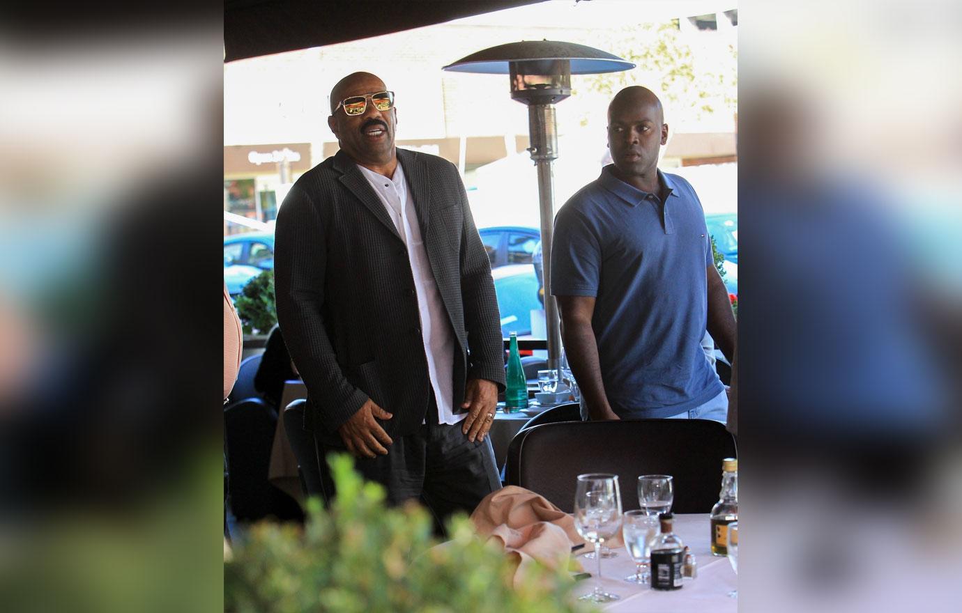 Steve Harvey Has Lunch With Kris Jenner Beau Corey Gamble