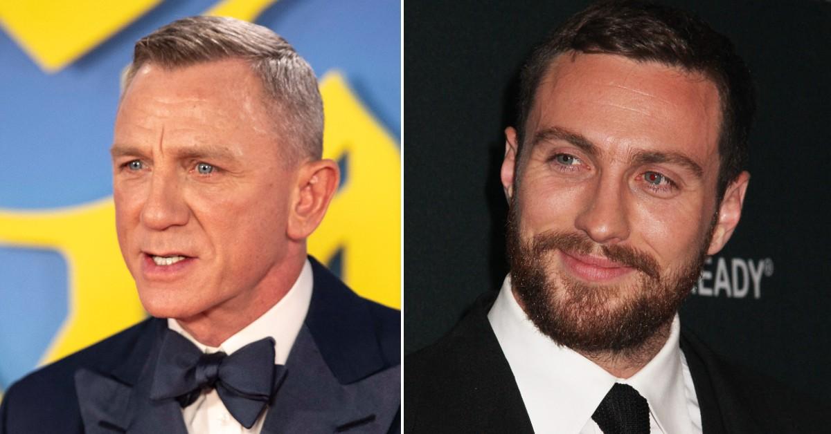 Split photo of Daniel Craig, Aaron Taylor-Johnson