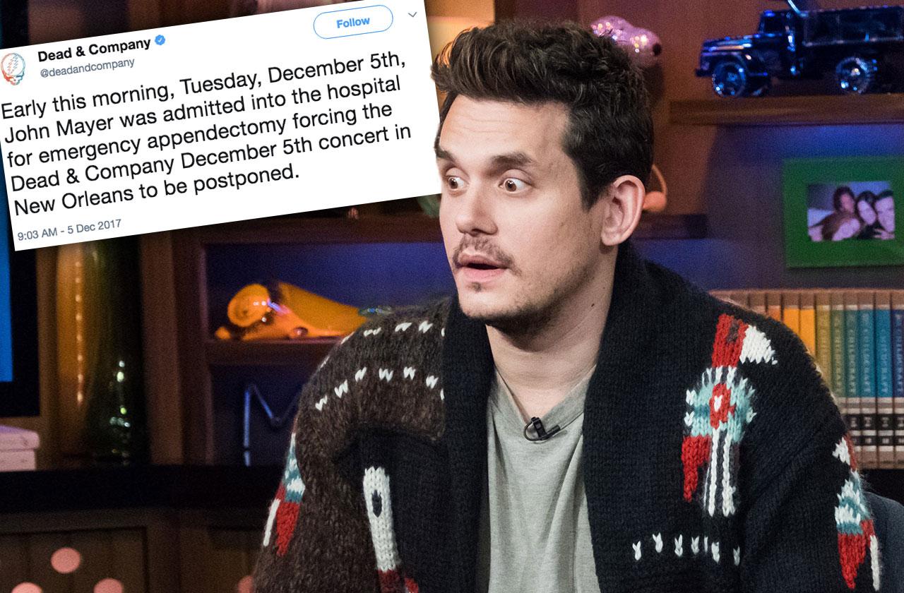 //John mayer hospitalized emergency surgery pp