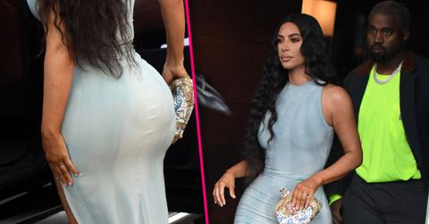 Kim Kardashian Wears Skintight Dress In Miami With Kanye West