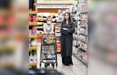 angelina jolie photos grocery shopping all black vivienne eternals bombs box office