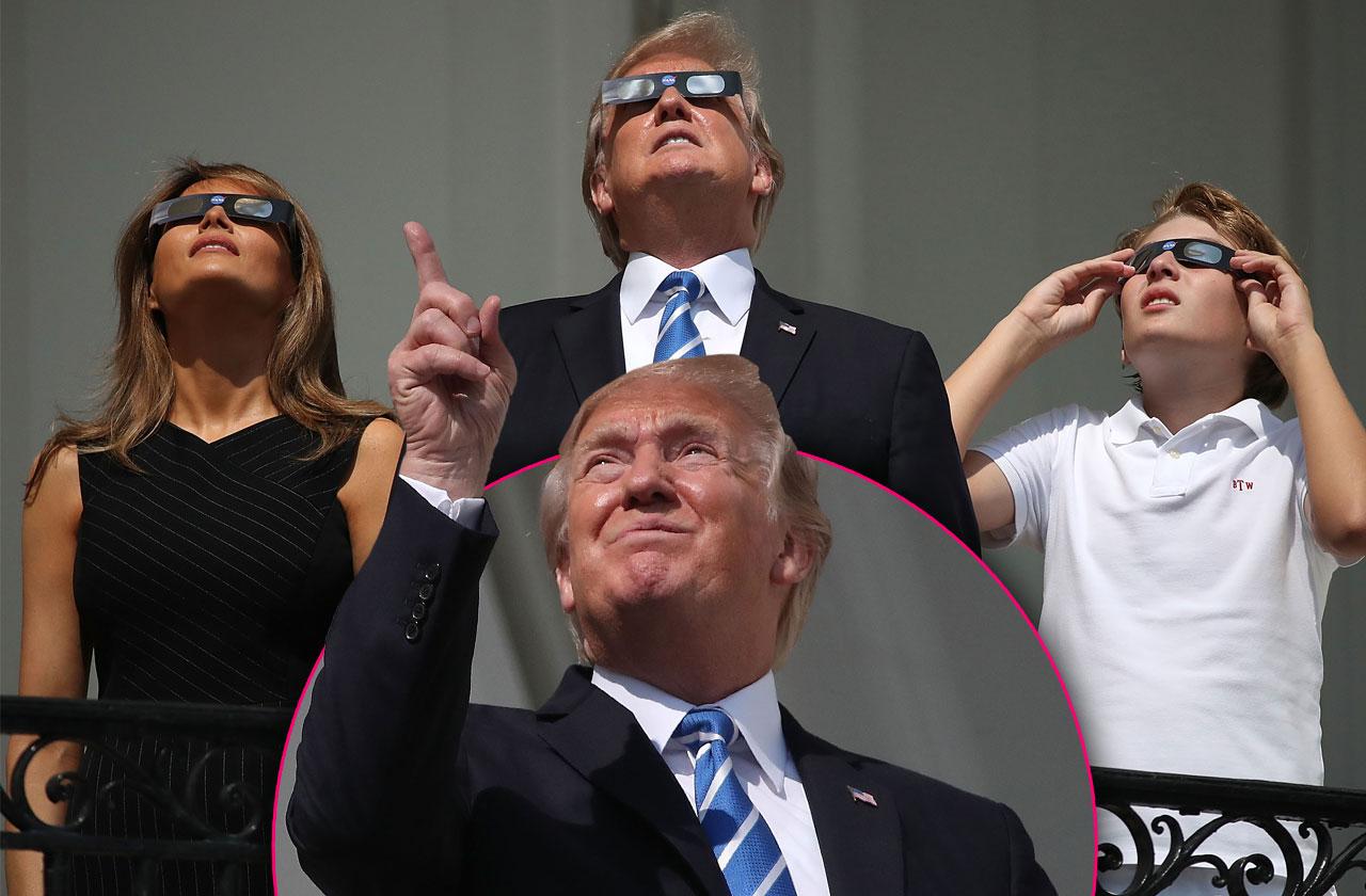 donald trump solar eclipse no glasses