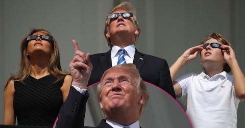 donald trump solar eclipse no glasses