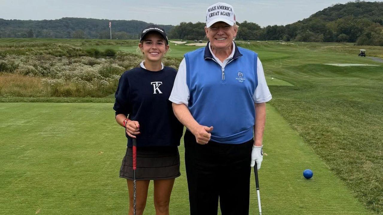 Image of Donald Trump and granddaughter Kai tRump