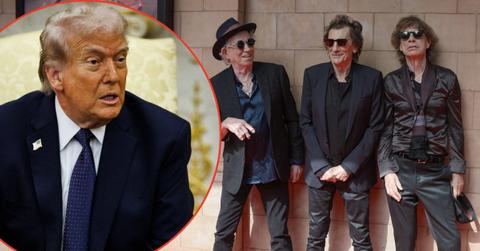 Split photo Donald Trump and The Rolling Stones