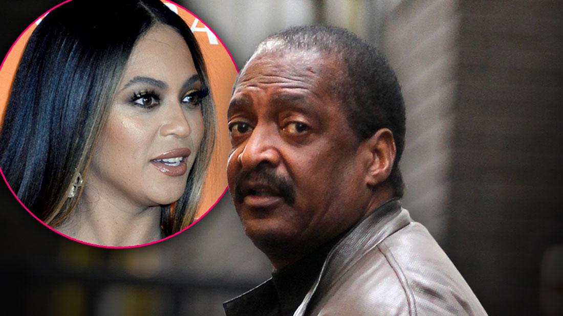 INSET Of Beyonce Looking Right, Matthew Knowles Looking Over His Left Shoulder At Camera Wearing Gray Leather JacketBeyoncé Father Mathew Knowles Reveals Breast Cancer Battle