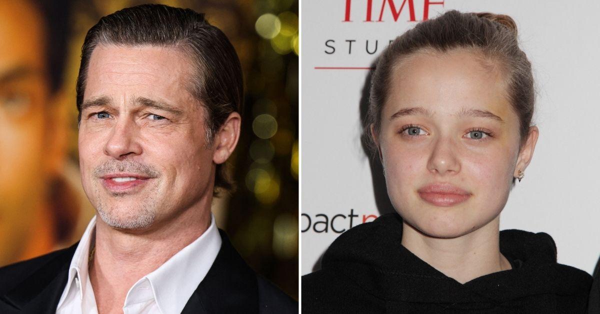 Composite photo of actor Brad Pitt and daughter Shiloh Jolie.