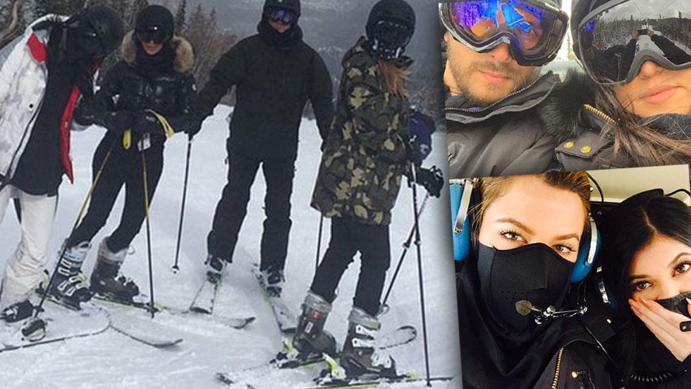 Kardashian Sisters Skiing In Montana