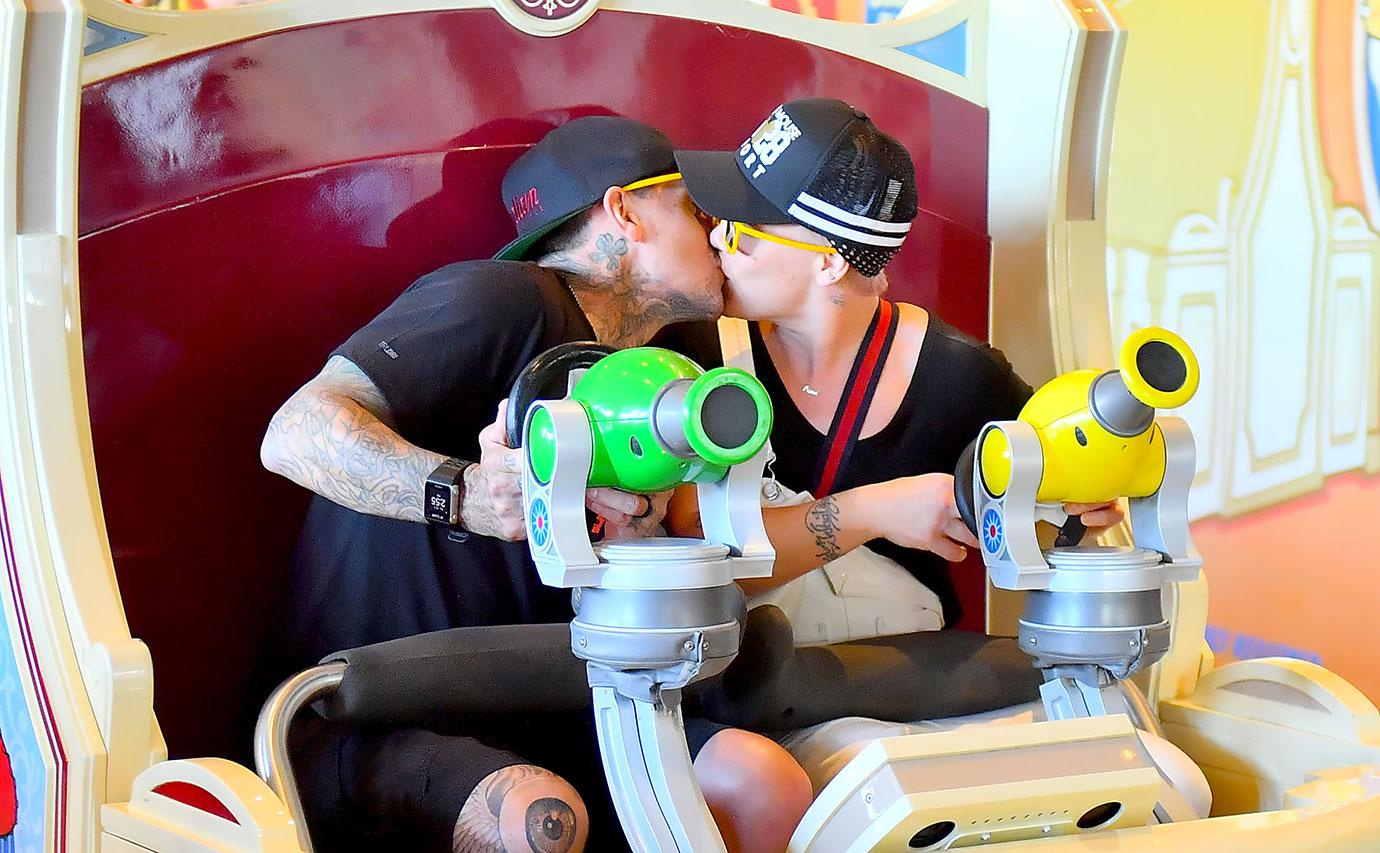 Pink And Carey Hart in Disneyland PDA