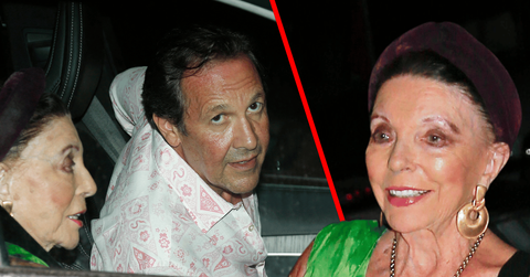 Joan Collins was photographed on a yacht in Saint-Tropez.