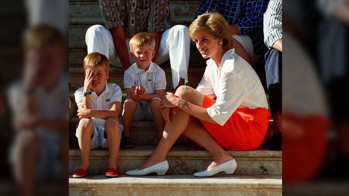 Photo of Princess Diana with Princes Harry and William