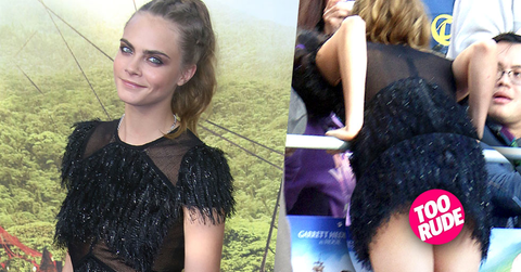 //cara delevingne wardrobe malfunction nude pan premiere photos