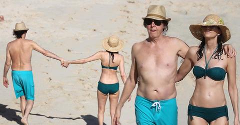 Shirtless Paul McCartney Wife Nancy Shevell Bikini Beach