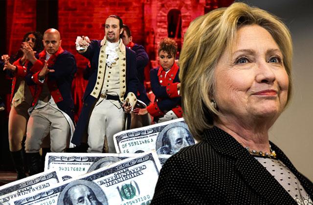 //hillary clinton charges enormous sum hamilton tickets pp