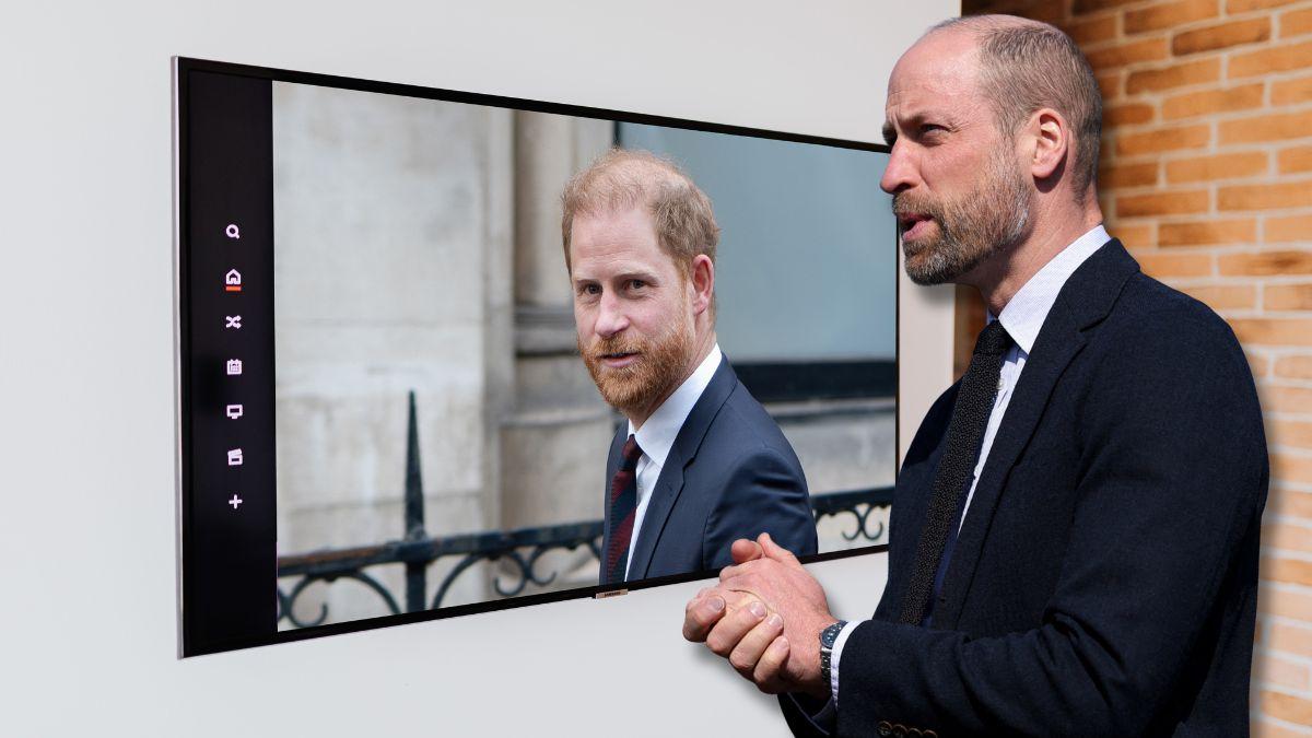 Split photos of Prince Harry and Prince William