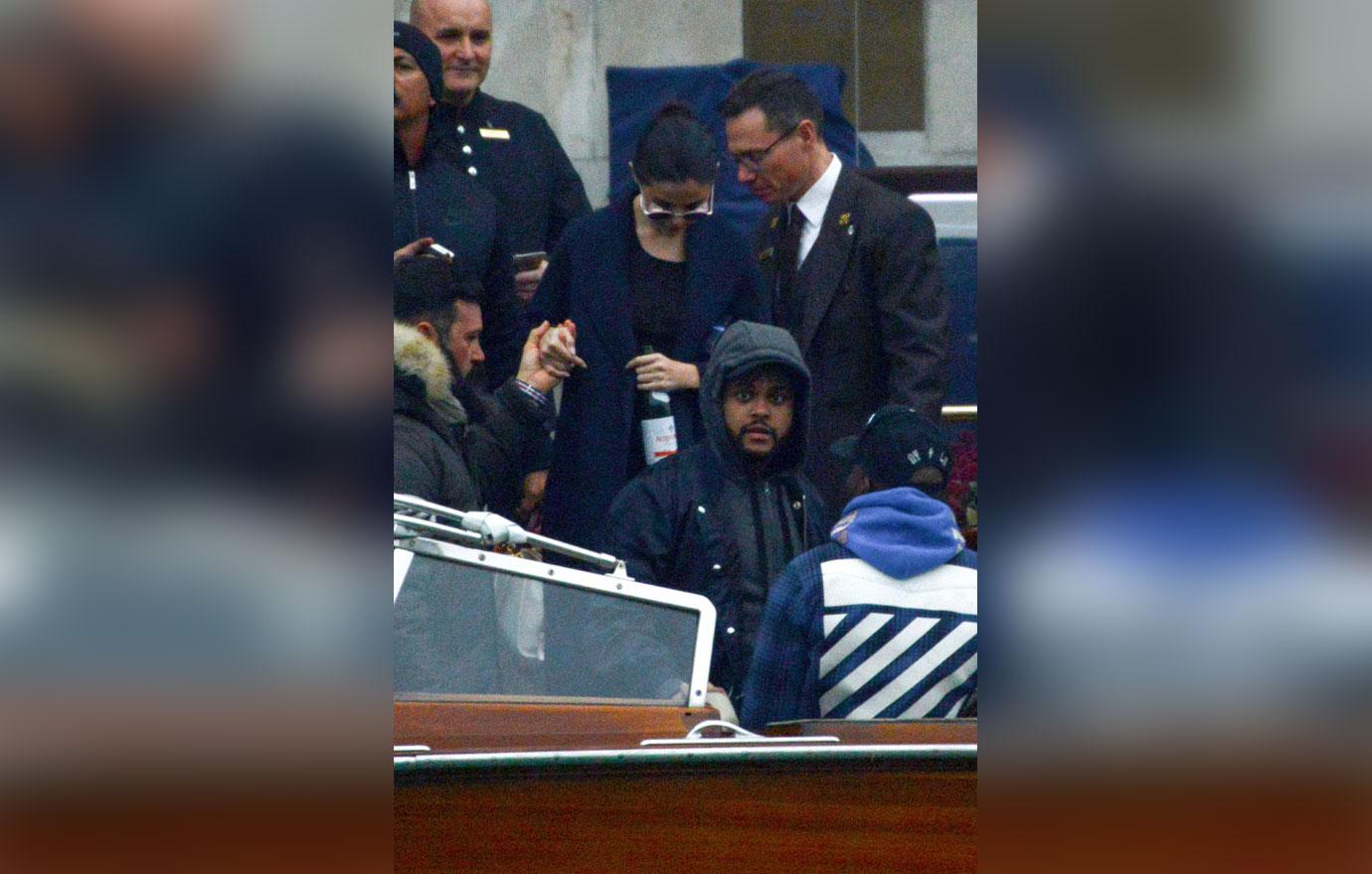 //selena gomez the weeknd kissing venice italy boat vacation