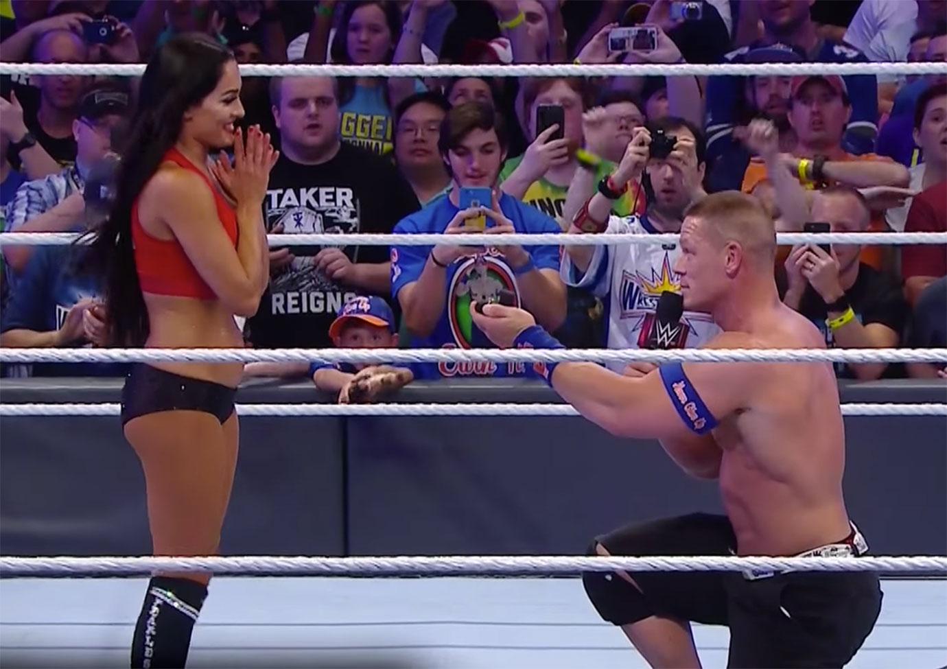 //john cena nikki bella proposial wrestlemania