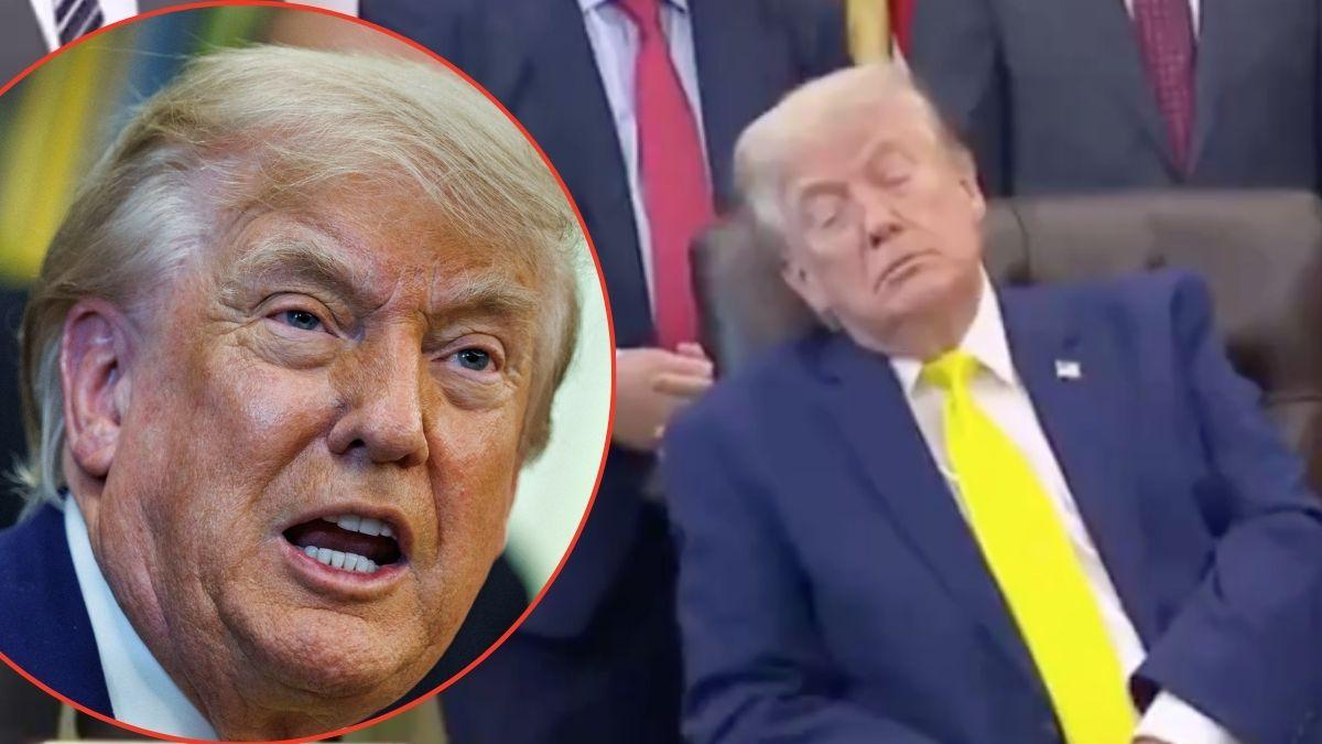 picture of donald Trump snoozing